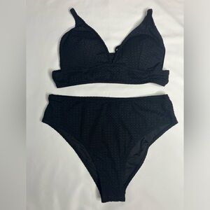 Black Knit Bikini With Cutouts NWT Medium